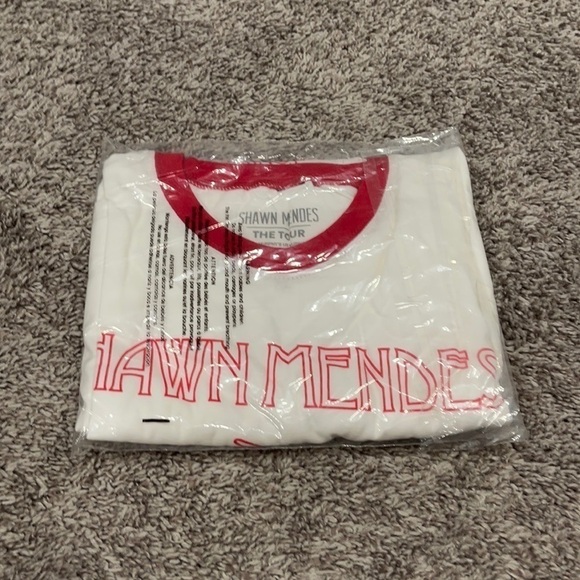 Shawn Mendes The Tour 2019 Mens Graphic T-Shirt White Red Ringer Neck Cotton - Picture 2 of 5
